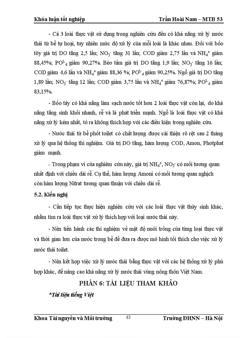 image for page Nghiên cứu khả năng xử lý nước thải nhà vệ sinh tự hoại của một số loài thực vật thủy sinh tại Việt Nam 1