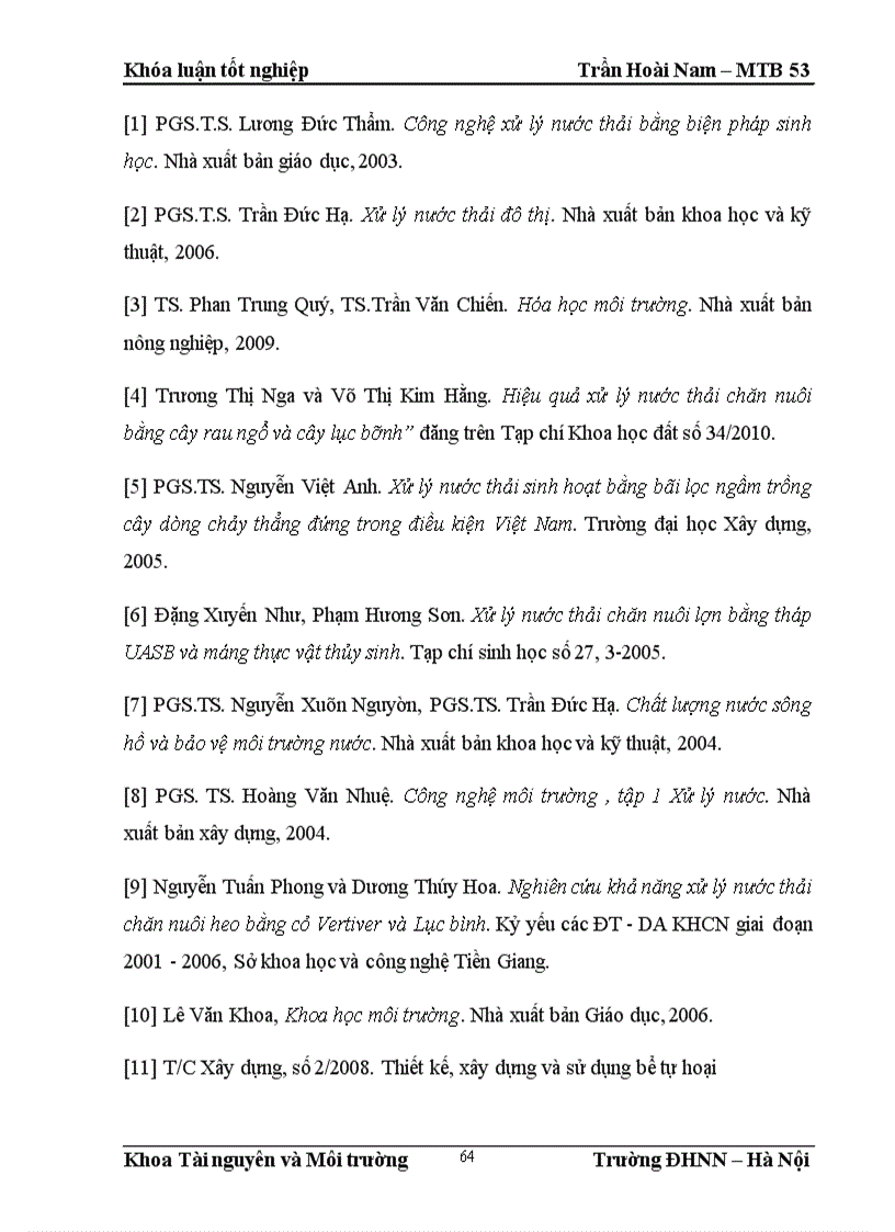 image for page Nghiên cứu khả năng xử lý nước thải nhà vệ sinh tự hoại của một số loài thực vật thủy sinh tại Việt Nam 1