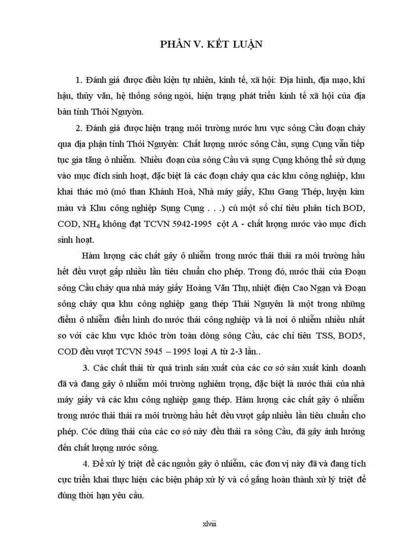 image for page Đánh giá hiện trạng môi trường nước lưu vực sông Cầu đoạn chảy qua địa phận tỉnh Thái Nguyên