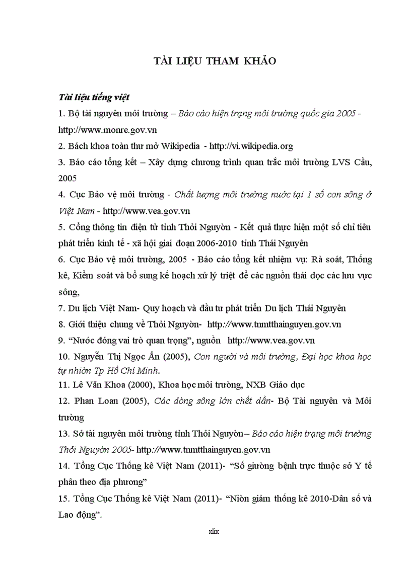 image for page Đánh giá hiện trạng môi trường nước lưu vực sông Cầu đoạn chảy qua địa phận tỉnh Thái Nguyên