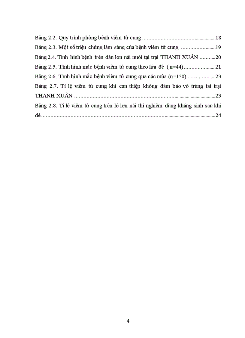 image for page Tình hình bệnh viêm tử cung trên đàn lợn nái nuôi tại trang trại Thanh Xuân Hưng yên
