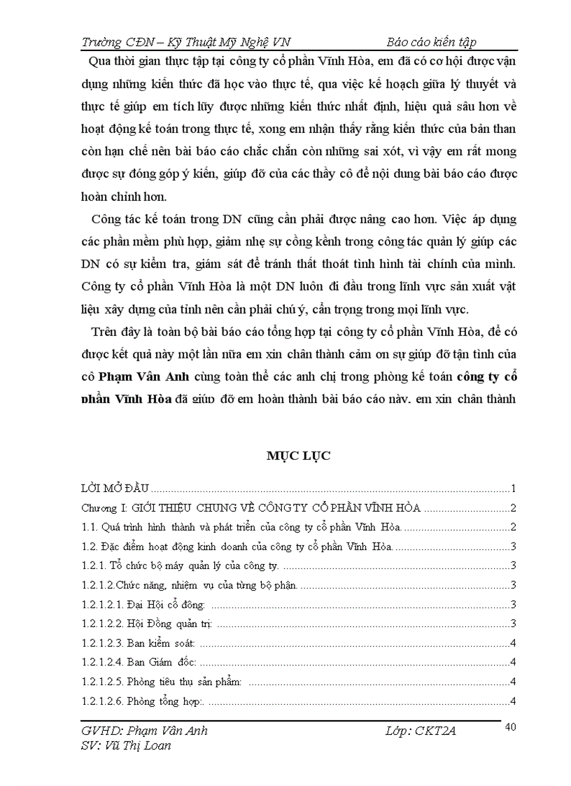 image for page Hạch toán kế toán được tổ chức tại công ty cổ phần Vĩnh Hòa