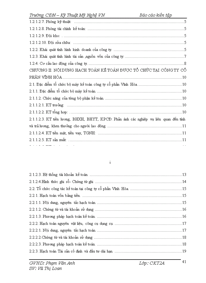 image for page Hạch toán kế toán được tổ chức tại công ty cổ phần Vĩnh Hòa
