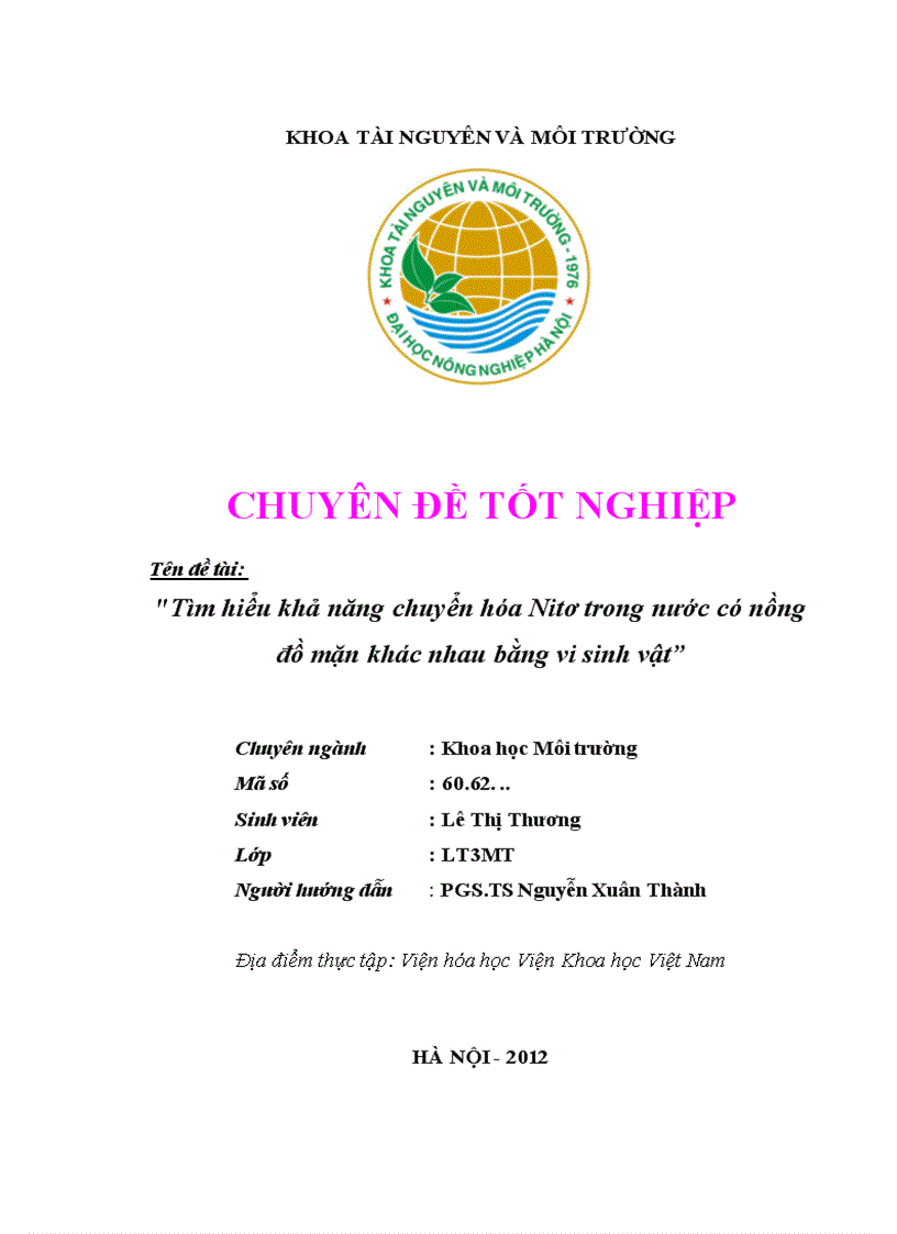 image for page Tìm hiểu khả năng chuyển hóa Nitơ trong nước có nồng đồ mặn khác nhau bằng chế phẩm vi sinh vật