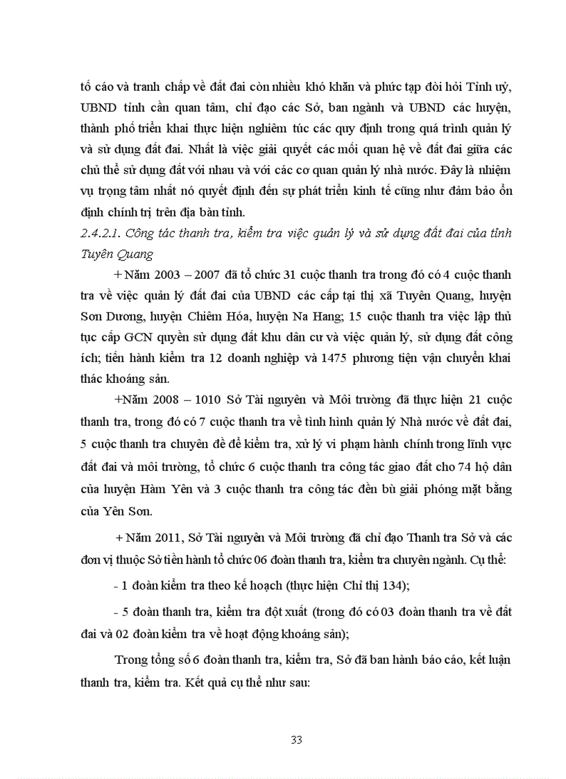 image for page Tìm hiểu công tác thanh tra giải quyết khiếu nại tố cáo và tranh chấp đất đai trên địa bàn thành phố Tuyên quang tỉnh Tuyên Quang từ khi có luật đất đai năm 2003 đến nay