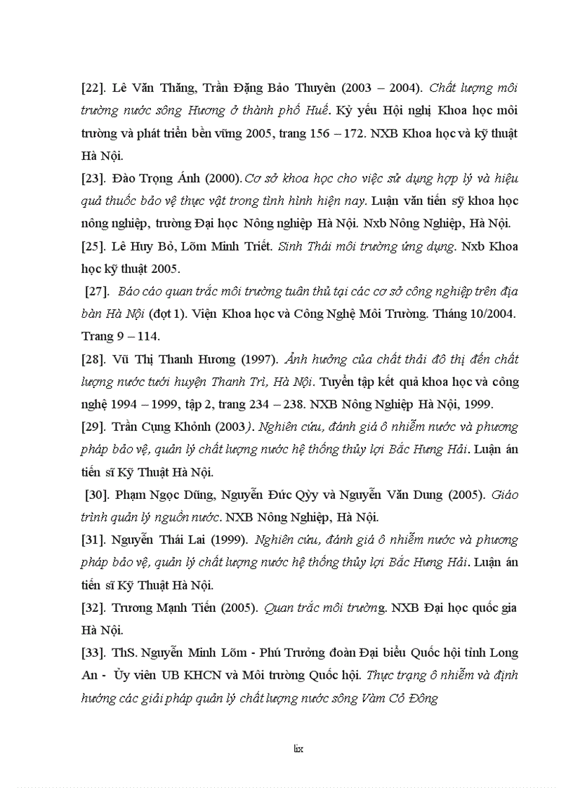 image for page Đánh giá chất lượng nước sử dụng trong sản xuất rau vụ đông xuân tại xã Đặng Xá Gia Lâm Hà Nội