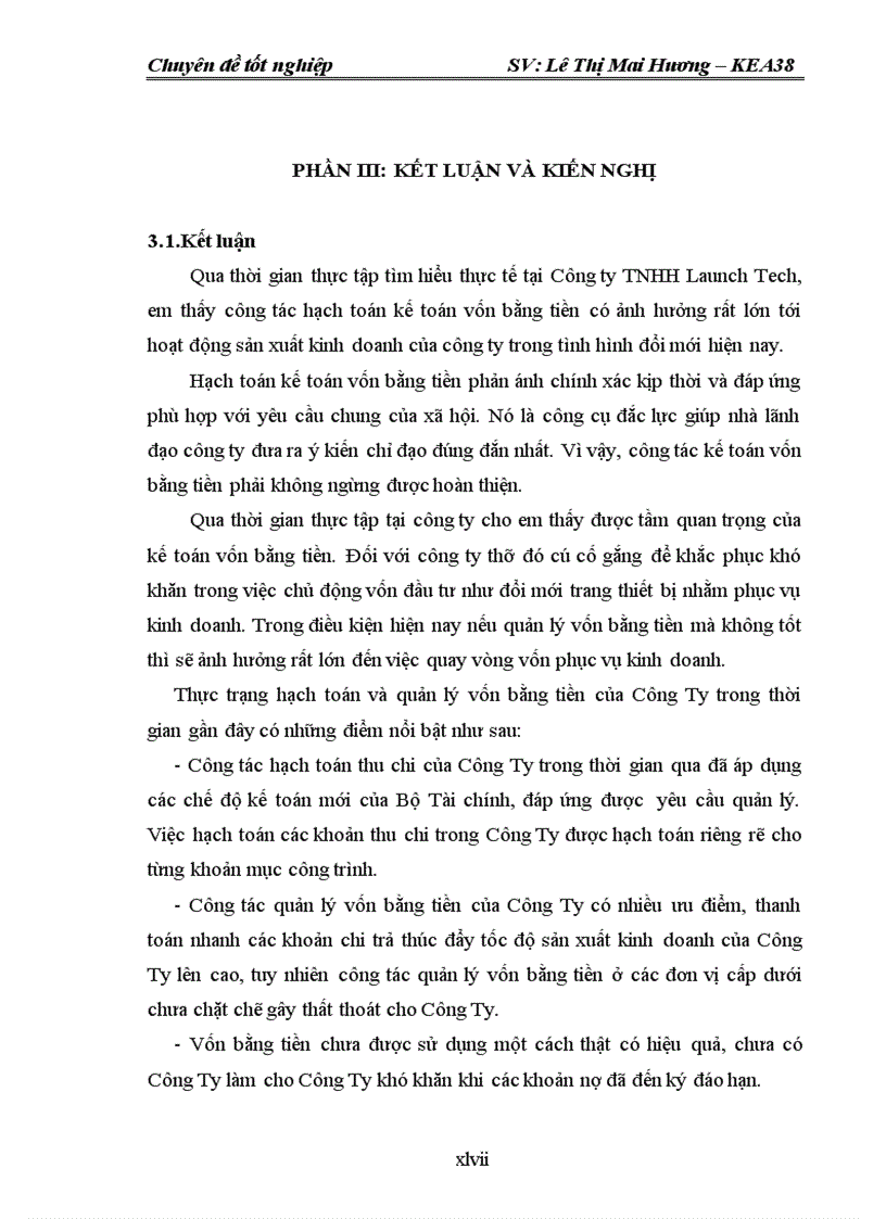 image for page Kế toán vốn bằng tiền tại Công ty TNHH Launch Tech