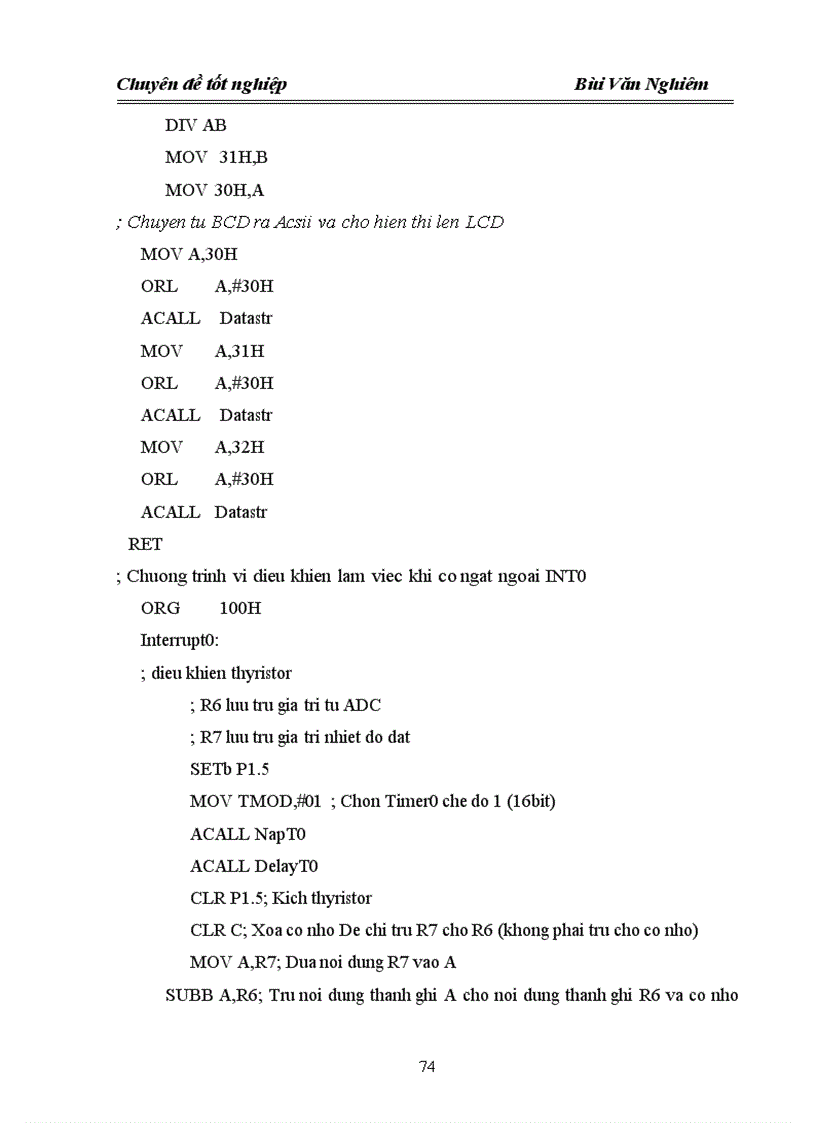 image for page Thiết kế hệ thống tự động đo điều khiển và hiển thị nhiệt độ khí sấy nông sản dạng hạt sử dụng vi điều khiển họ 805