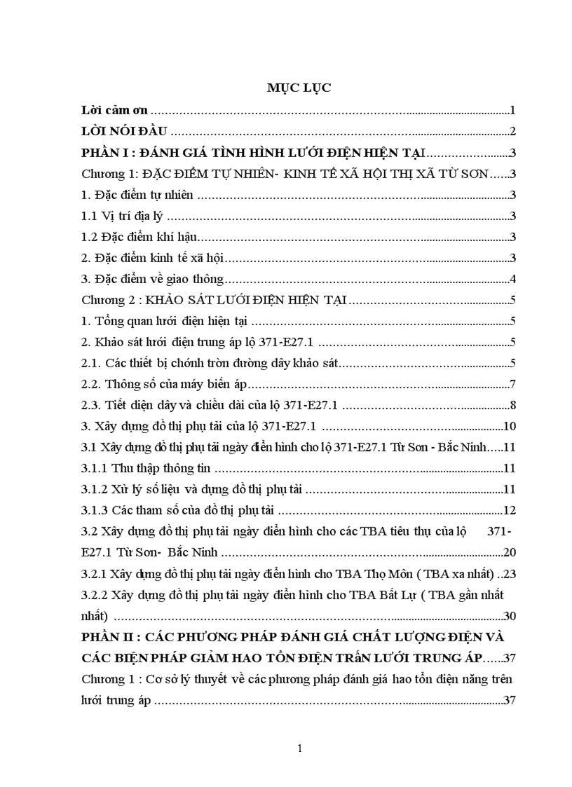 image for page Các biện pháp giảm hao tổn điện năng và nâng cao chất lượng điện năng trên lưới trung áp của lộ 371 E27 1 của thị xã Từ Sơn tỉnh Bắc Ninh 1