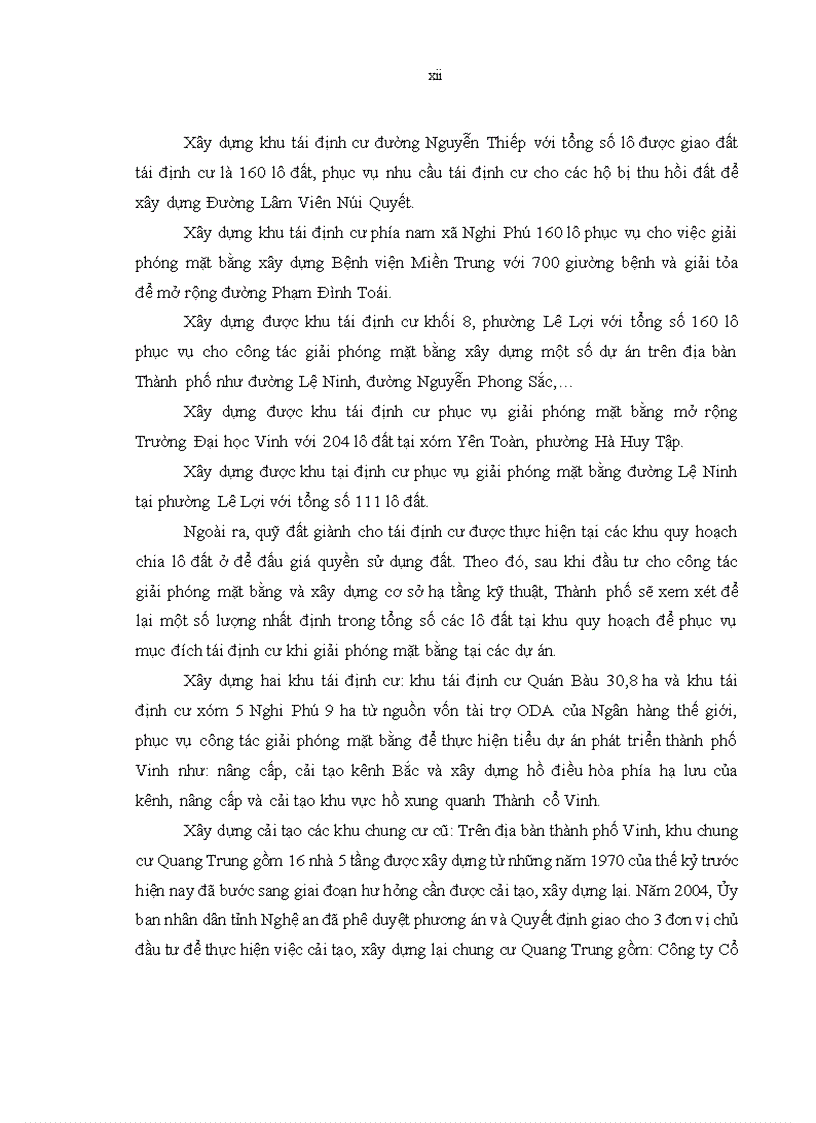 image for page Tóm tắt đề tài Đầu tư phát triển quỹ nhà ở đất tái định cư phục vụ công tác giải phóng mặt bằng trên địa bàn thành phố Vinh tỉnh Nghệ an giai đoạn 2006 2020