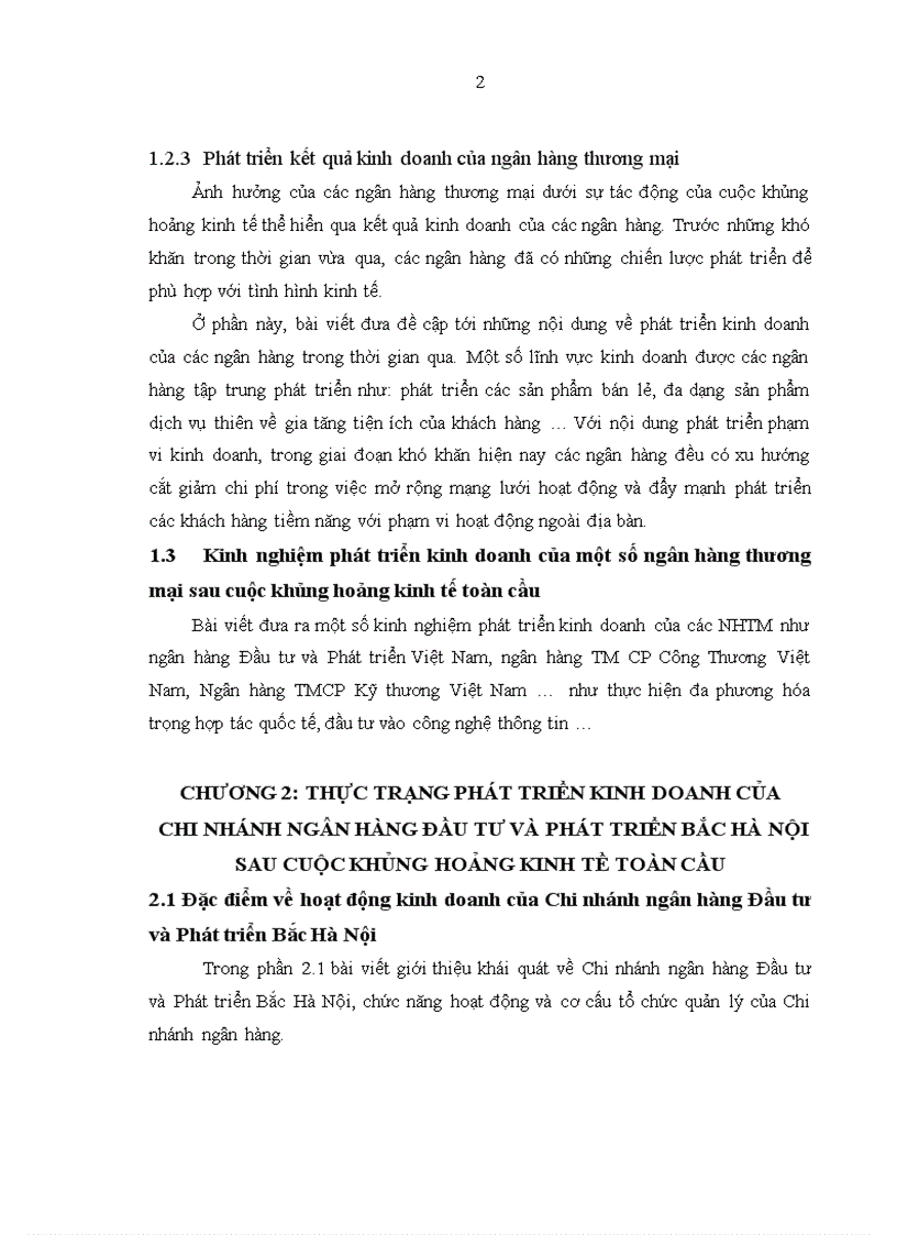 image for page Phát triển kinh doanh của Chi nhánh ngân hàng Đầu tư và Phát triển Bắc Hà Nội sau khủng hoảng kinh tế toàn cầu 5