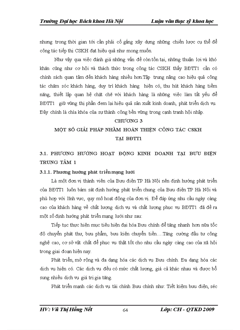 image for page Một số giải pháp nhằm hoàn thiện công tác chăm sóc khách hàng tại Bưu điện trung tâm 1 Hà Nội 4