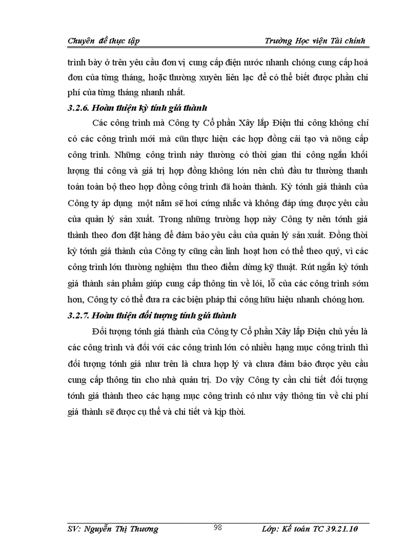 image for page Tổ chức kế toán chi phí sản xuất và tính giá thành sản phẩm xây lắp tại Công ty Cổ phần Xây lắp Điện 3