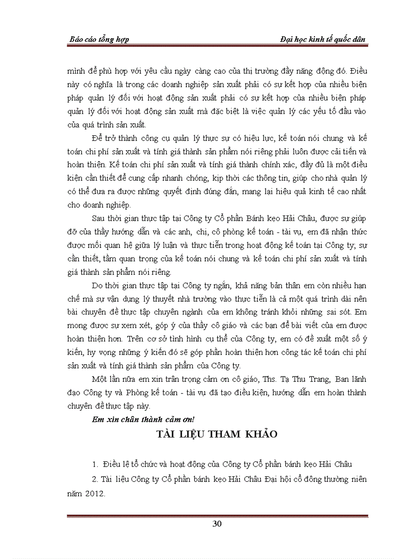 image for page Một số đánh giá về tình hình tổ chức hạch toán kế toán tại Công ty Cổ phần bánh kẹo Hải Châu