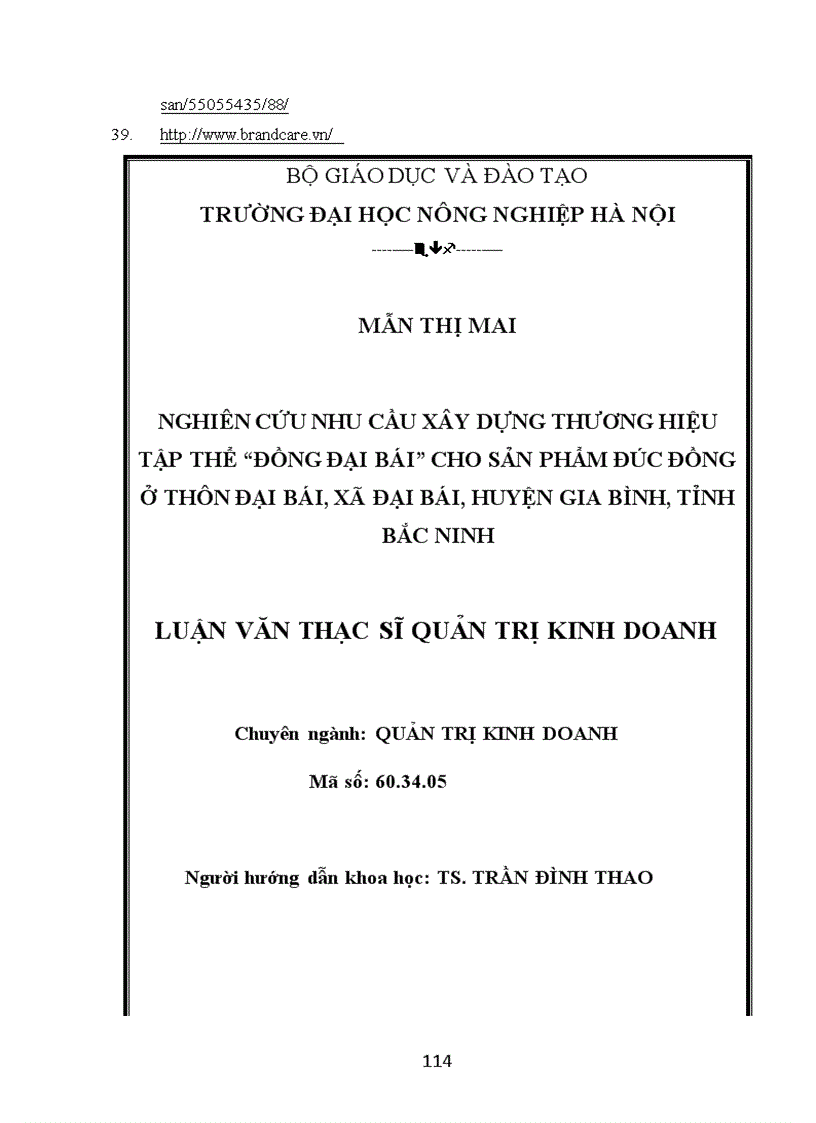 image for page Nghiên cứu nhu cầu xây dựng thương hiệu tập thể Đồng Đại Bái cho sản phẩm đúc đồng ở xã Đại Bái huyện Gia Bình tỉnh Bắc Ninh