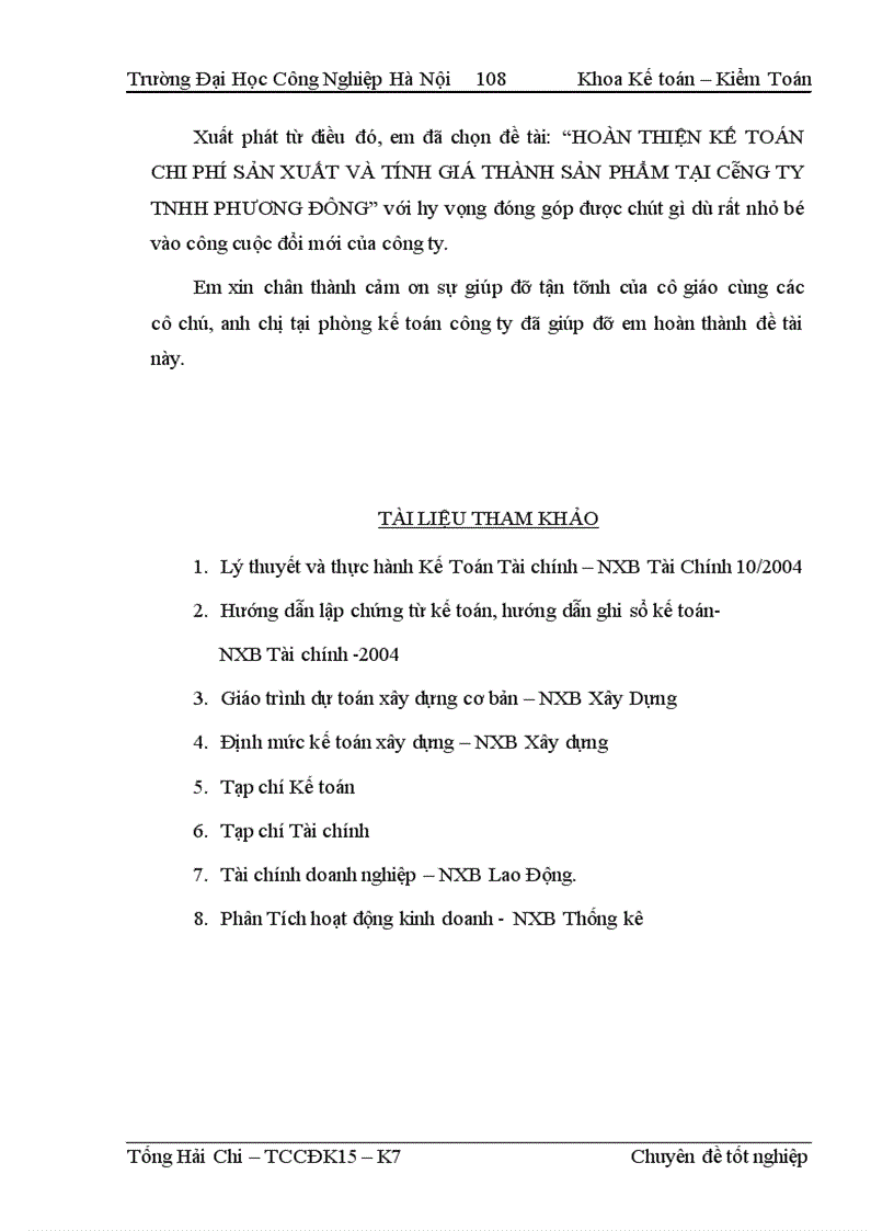 image for page Hoàn thiện kế toán chi phí sản xuất và tính giá thành sản phẩm xây lắp tại Công ty TNHH PHƯƠNG ĐÔNG