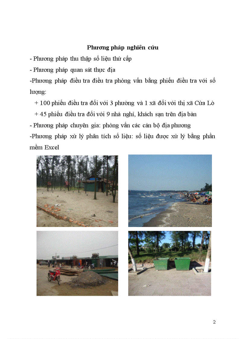 Đánh giá ảnh hưởng của hoạt động phát triển du lịch biển đến môi trường thị xã Cửa Lò tỉnh Nghệ An 2008 101 1