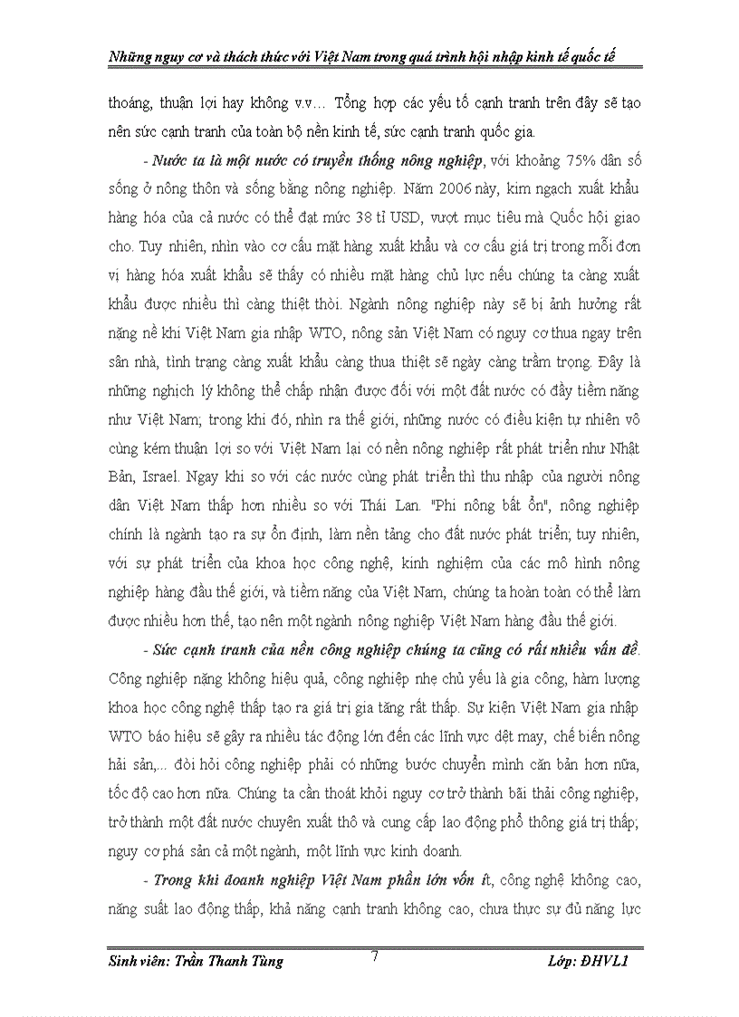 image for page Nguy cơ và thách thức với VN trong quá trình hội nhập kinh tế quốc tế