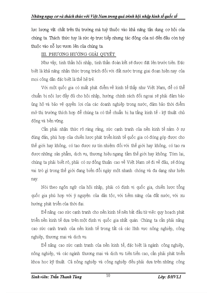 image for page Nguy cơ và thách thức với VN trong quá trình hội nhập kinh tế quốc tế