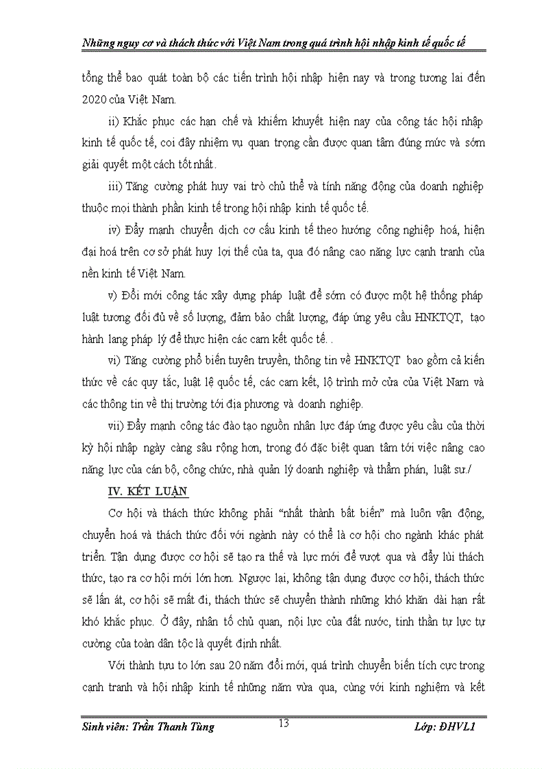 image for page Nguy cơ và thách thức với VN trong quá trình hội nhập kinh tế quốc tế