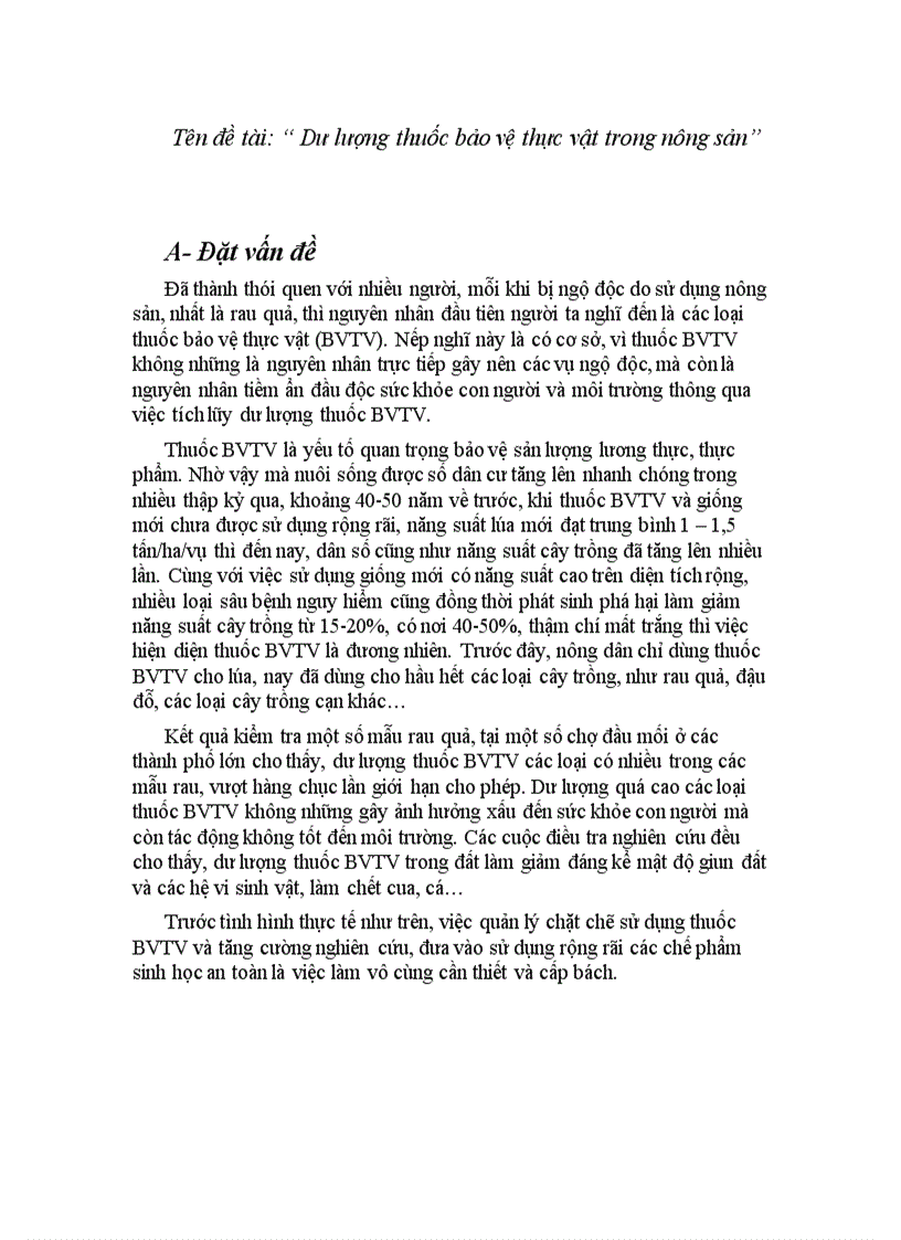 image for page Dư lượng thuốc bảo vệ thực vật trong nông sản