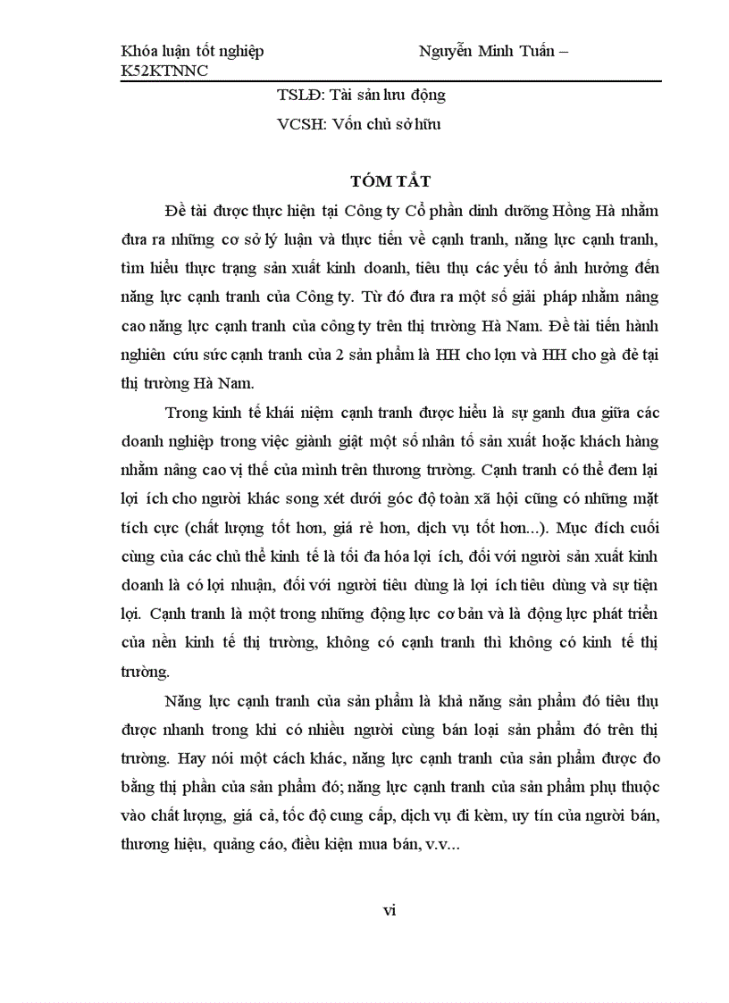 image for page Nâng cao sức cạnh tranh một số sản phẩm của công ty cổ phần dinh dưỡng Hồng Hà tại tỉnh Hà Nam 1