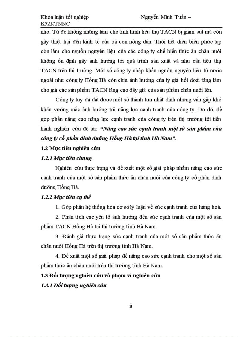 image for page Nâng cao sức cạnh tranh một số sản phẩm của công ty cổ phần dinh dưỡng Hồng Hà tại tỉnh Hà Nam 1
