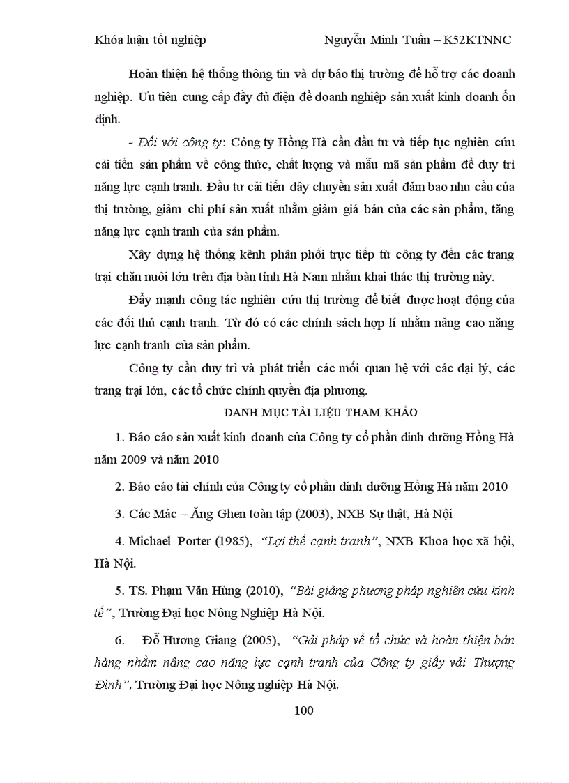 image for page Nâng cao sức cạnh tranh một số sản phẩm của công ty cổ phần dinh dưỡng Hồng Hà tại tỉnh Hà Nam 1