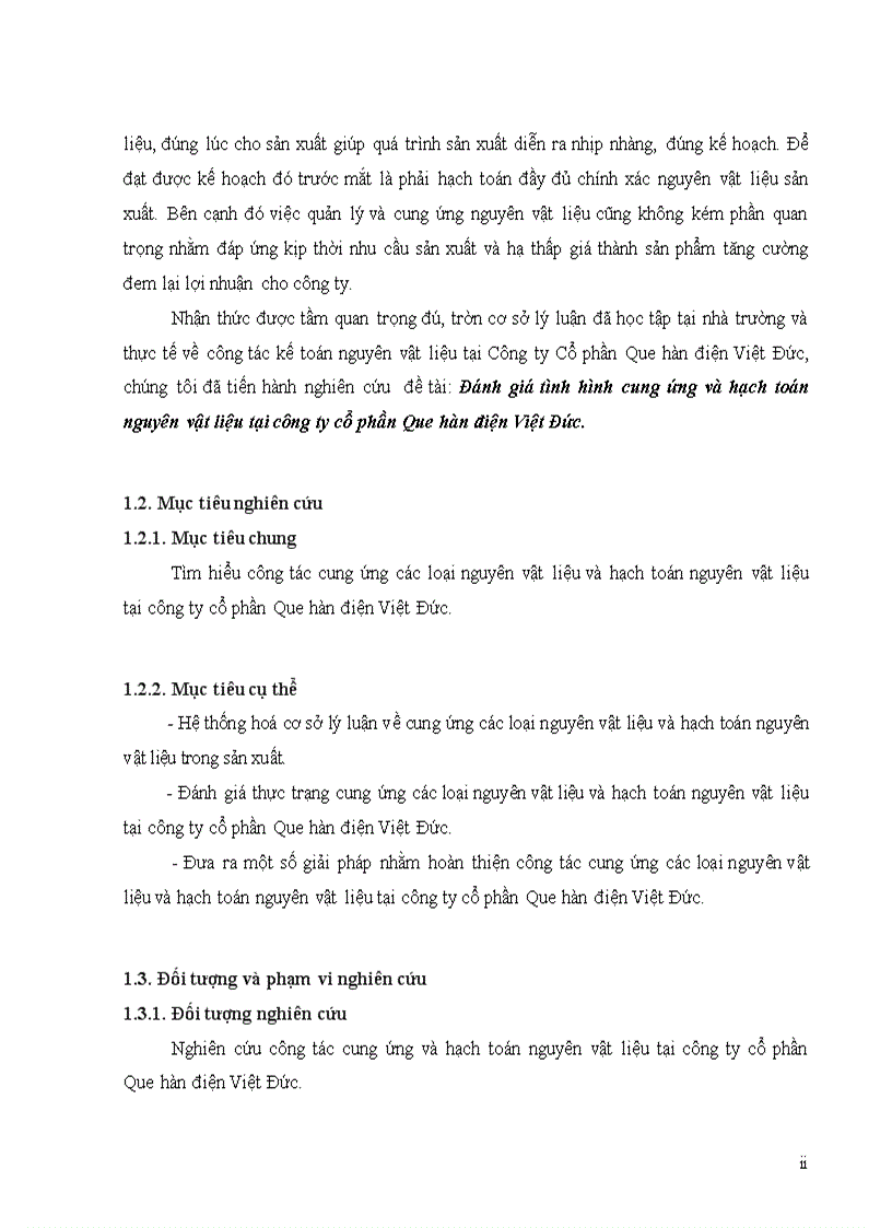 image for page Đánh giá tình hình cung ứng và hạch toán nguyên vật liệu tại công ty cổ phần Que hàn điện Việt Đức