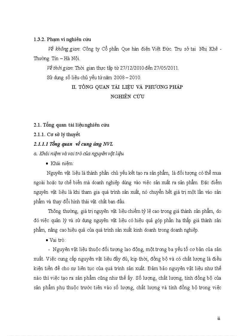 image for page Đánh giá tình hình cung ứng và hạch toán nguyên vật liệu tại công ty cổ phần Que hàn điện Việt Đức
