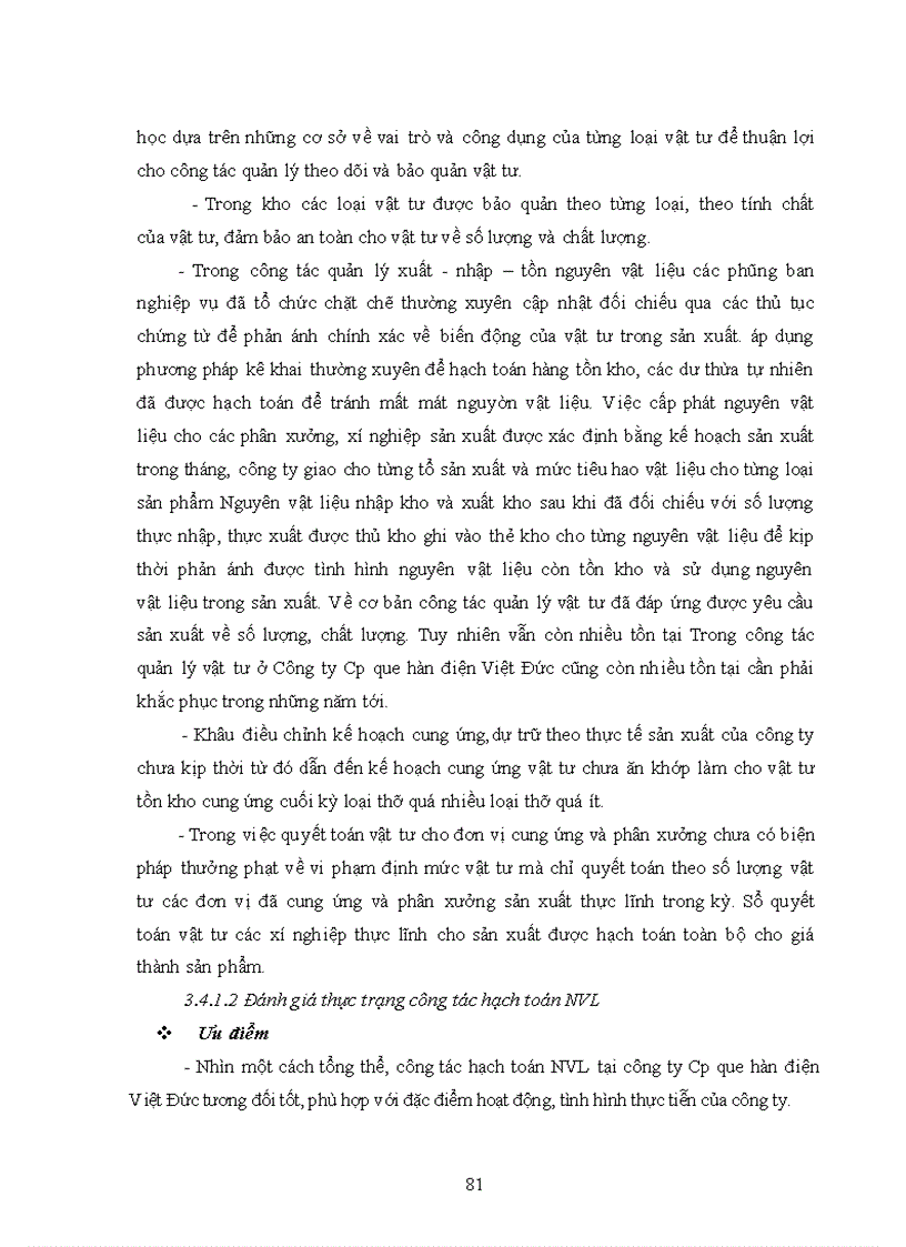 image for page Đánh giá tình hình cung ứng và hạch toán nguyên vật liệu tại công ty cổ phần Que hàn điện Việt Đức