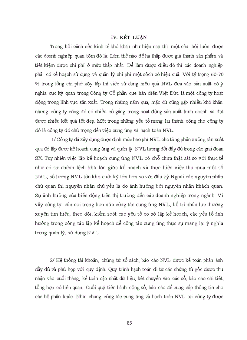 image for page Đánh giá tình hình cung ứng và hạch toán nguyên vật liệu tại công ty cổ phần Que hàn điện Việt Đức