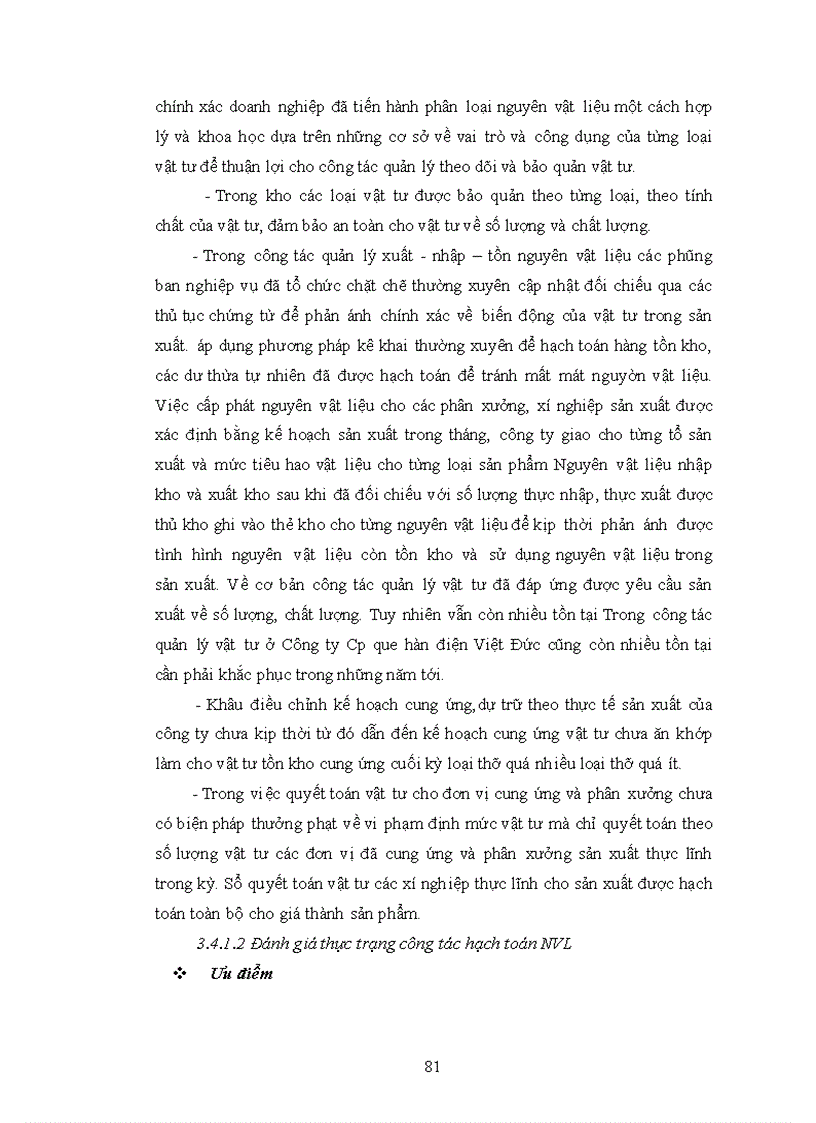 image for page Đánh giá tình hình cung ứng và hạch toán nguyên vật liệu tại công ty cổ phần Que hàn điện Việt Đức 3