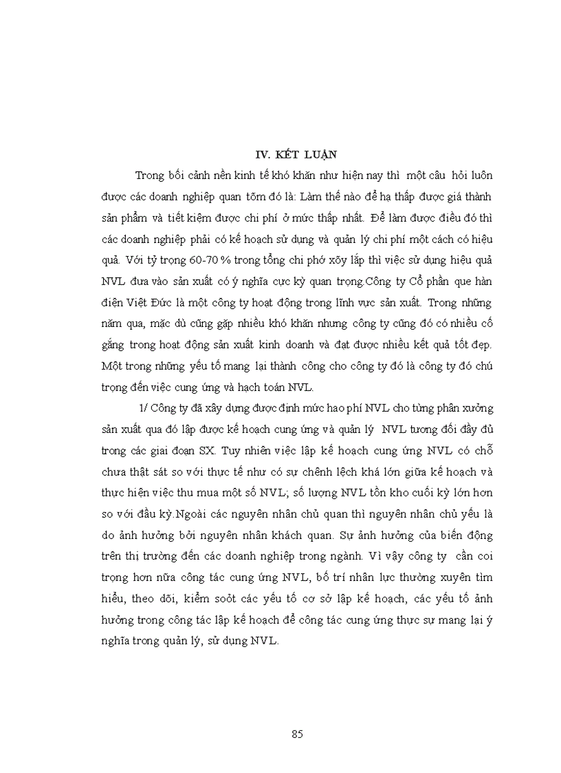 image for page Đánh giá tình hình cung ứng và hạch toán nguyên vật liệu tại công ty cổ phần Que hàn điện Việt Đức 3