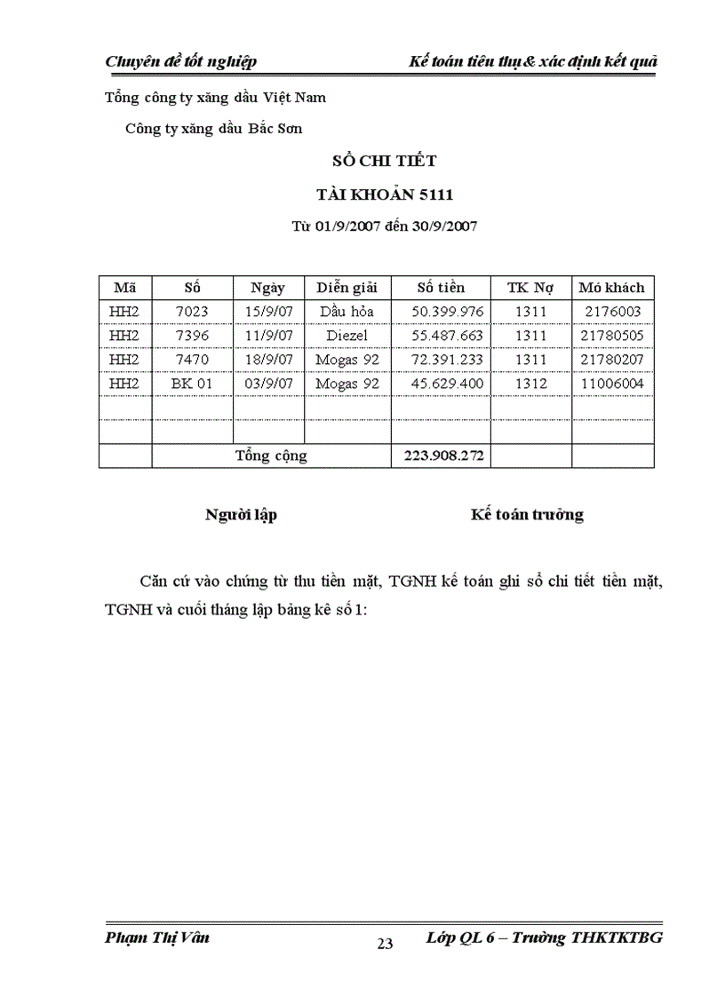 image for page Kế toán tiêu thụ và xác định kết quả tại Công ty xăng dầu Bắc Sơn