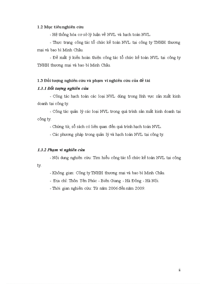 image for page Thực trạng công tác tổ chức kế toán nguyên vật liệu tại công ty trách nhiệm hữu hạn thương mại và Bao Bì Minh Châu