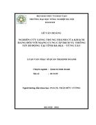 Nghiên cứu lòng trung thành của khách hàng đối với mạng cung cấp dịch vụ thông tin di động tại tỉnh bà rịa vũng tàu