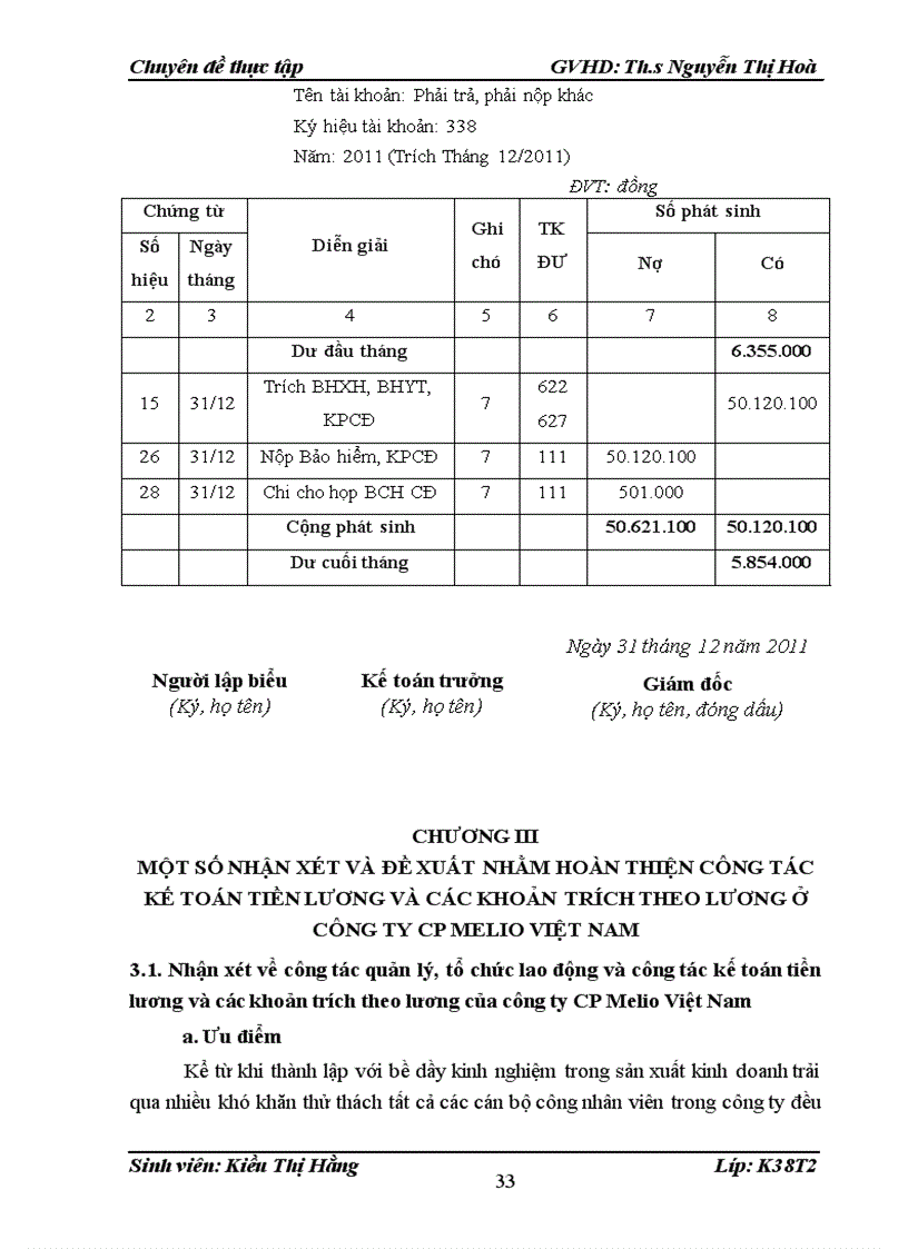 image for page Kế toán tiền lương và các khoản trích theo lương tại Công ty CP Melio Việt Nam 1