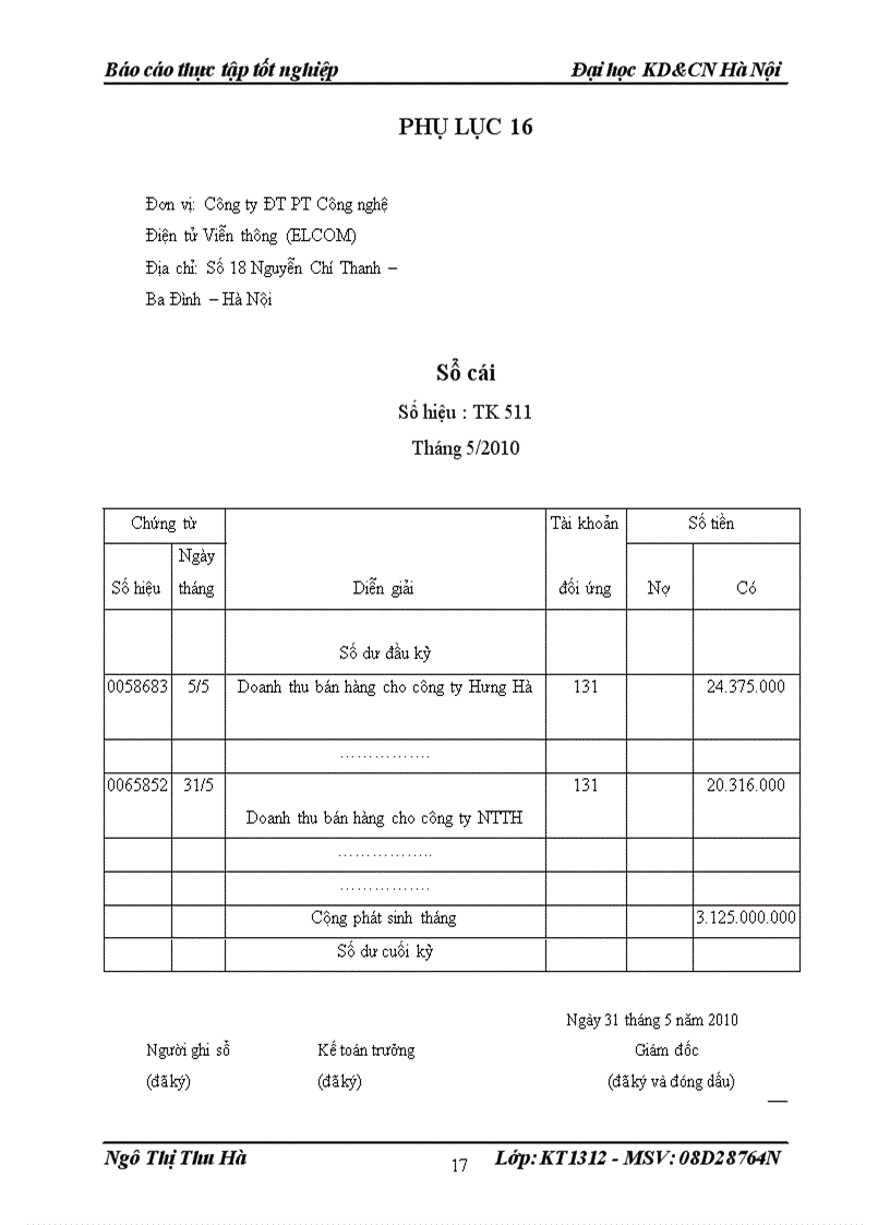 image for page Tình hình thực tế tổ chức công tác kế toán tại Công ty Đầu tư phát triển công nghệ Điện tử Viễn Thông Elcom