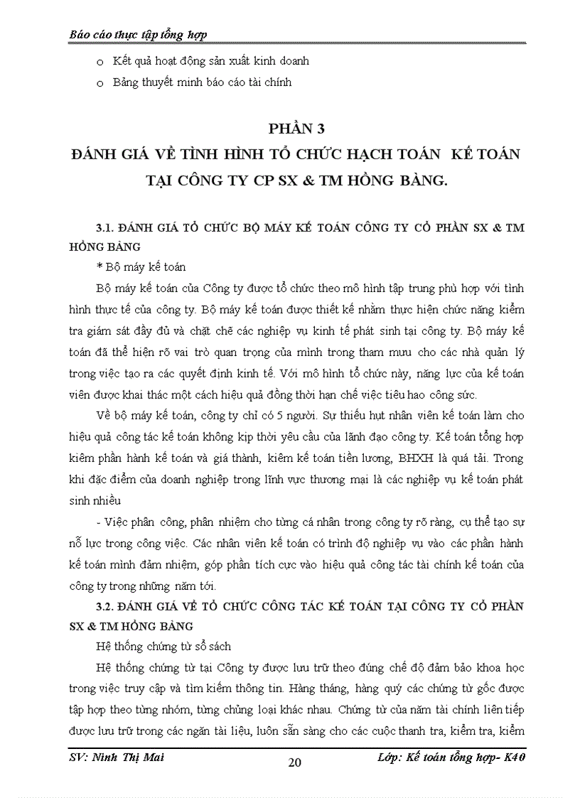 image for page Một số đánh giá về tình hình tổ chức hạch toán kế toán tại công ty CP SX TM Hồng Bàng