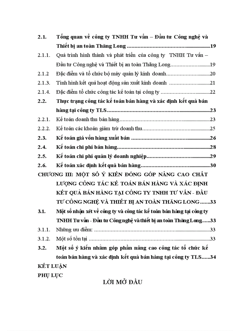 image for page Kế toán bán hàng và xác định kết quả bán hàng tại công ty Thiết bị an toàn Thăng Long 1