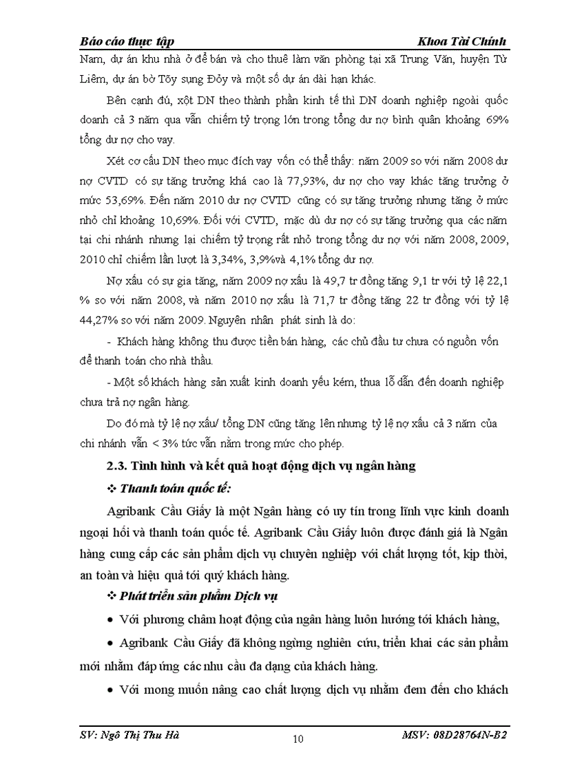 image for page Tình hình và kết quả hoạt động kinh doanh của Ngân hàng nông nghiệp và phát triển nông thôn Chi nhánh Cầu Giấy Hà Nội