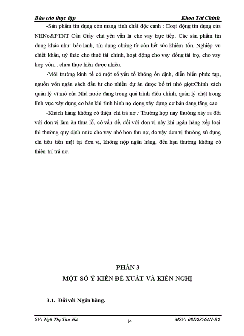 image for page Tình hình và kết quả hoạt động kinh doanh của Ngân hàng nông nghiệp và phát triển nông thôn Chi nhánh Cầu Giấy Hà Nội