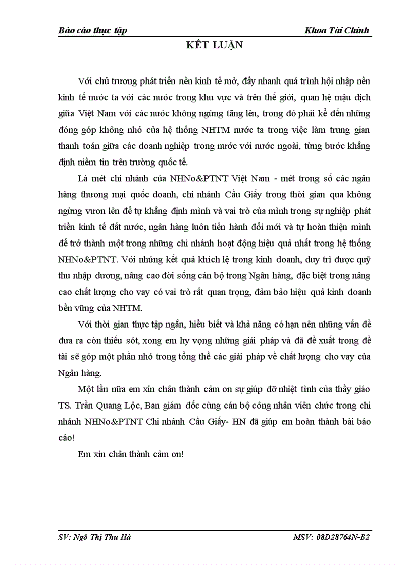 image for page Tình hình và kết quả hoạt động kinh doanh của Ngân hàng nông nghiệp và phát triển nông thôn Chi nhánh Cầu Giấy Hà Nội