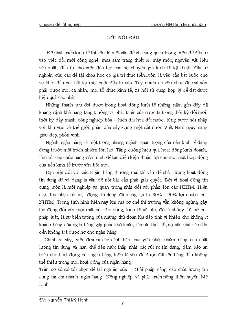 image for page Giải pháp nâng cao chất lượng tín dụng tại chi nhánh ngân hàng Nông nghiệp và phát triển nông thôn huyện Mê Linh 3