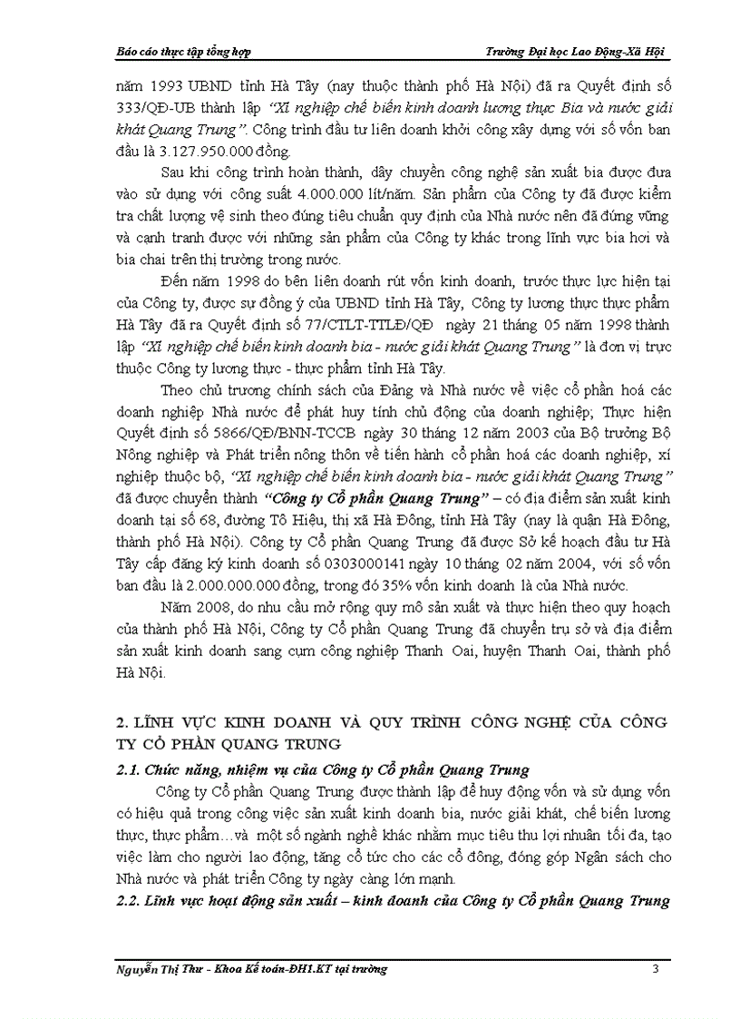 image for page Một số phần hành kế toán chủ yếu tại Công ty Cổ phần Quang Trung