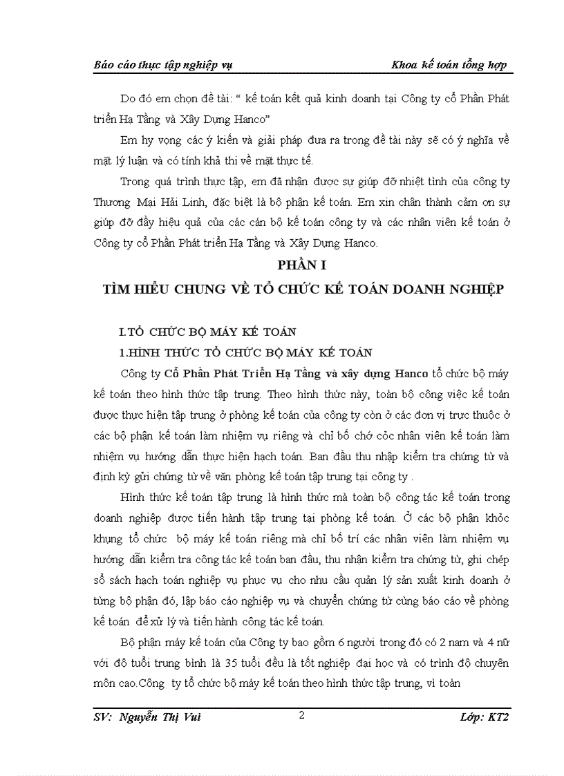 image for page Kế toán kết quả kinh doanh tại Công ty cổ Phần Phát triển Hạ Tầng và Xây Dựng Hanco 1