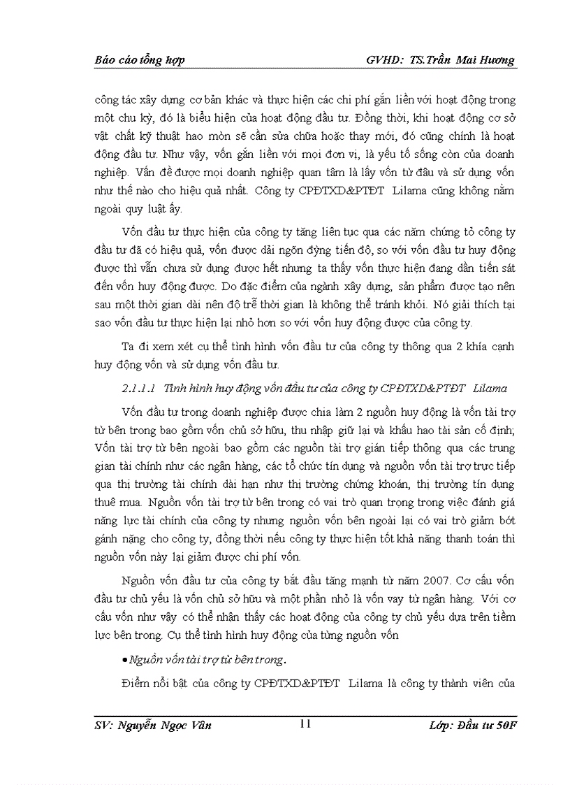 image for page Thực trạng các hoạt động đầu tư của Công ty cổ phần đầu tư xây dựng và phát triển đô thị Lilama 1