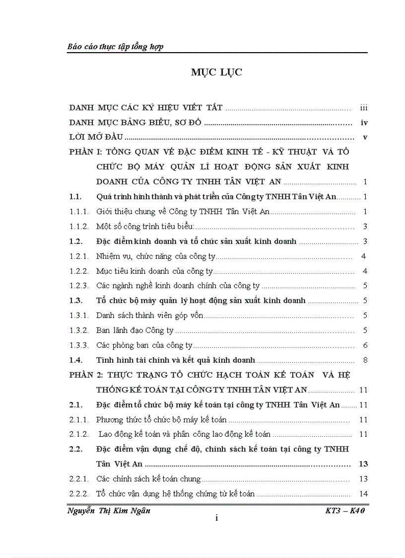 image for page Một số đánh giá về tình hình tổ chức hạch toán kế toán tại Công ty TNHH Tân Việt An