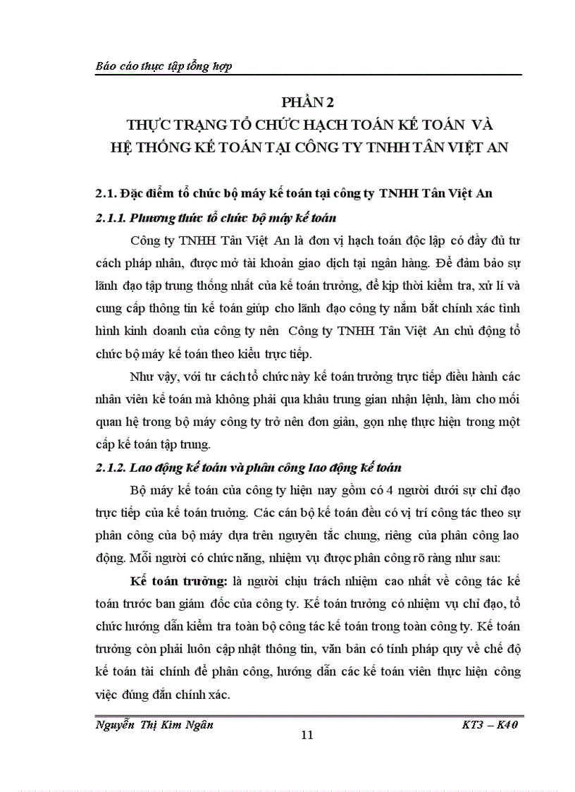 image for page Một số đánh giá về tình hình tổ chức hạch toán kế toán tại Công ty TNHH Tân Việt An